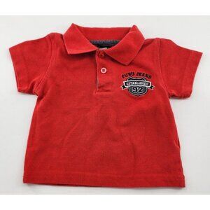 Fubu Jeans "The Collection" Red Crest Logo Polo Shirt Baby Size‎ 12M 100% Cotton